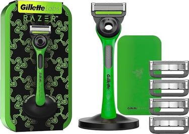 Gillette Labs Nassrasierer Herren, Rasierer mit Reinigungs-Element + 5 Rasierklingen, Geschenk für Männer, Premium-Magnetdock im Sale